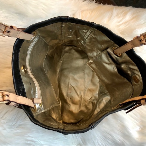 Michael Kors Tote Purse, Leather, Black & Tan, FUC - Picture 6 of 16